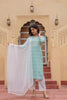 Juniper Women's Light Blue Ethnic Motif Printed Viscose Kurta Set With Sequin & Thread Work - Distacart