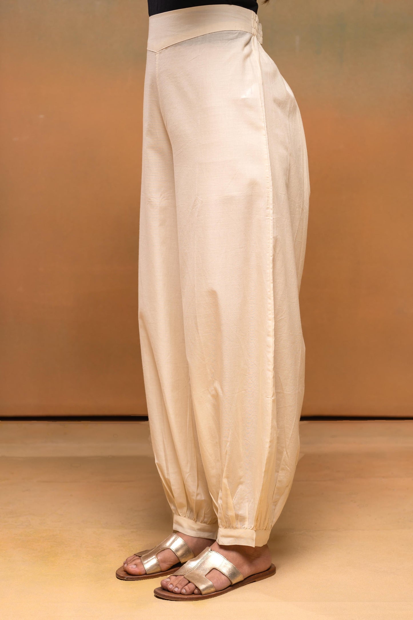 Juniper Ivory Cotton Solid Pant For Women - Distacart