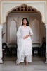 Juniper Off-White Chanderi Kurta with Bead Work & Thread Detailing - Distacart
