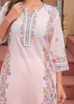 Thumbnail for Juniper Soft Pastel Floral Printed Onion Pink Kurti Set