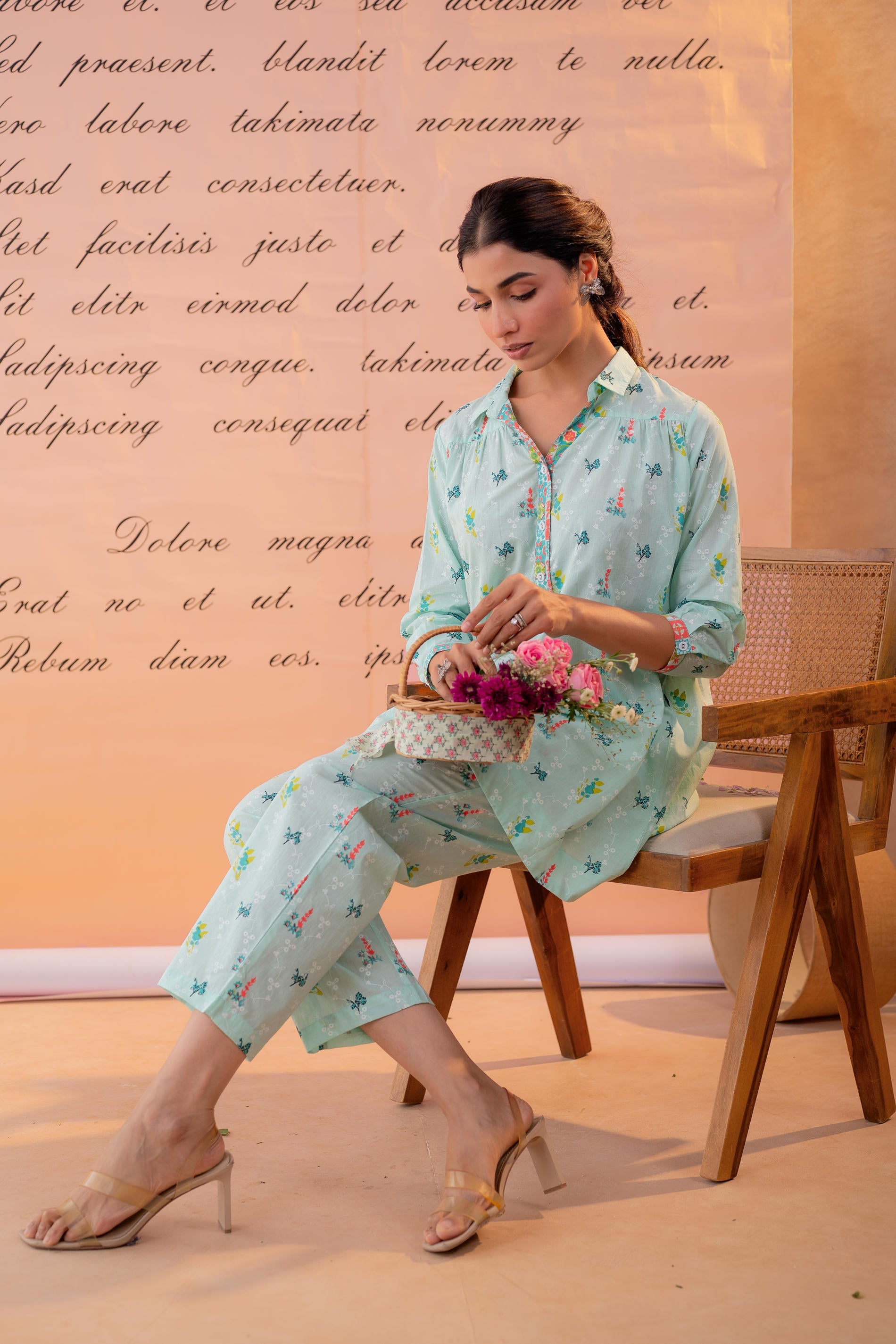 Juniper Mint Garden Print Co-ord Set - Distacart