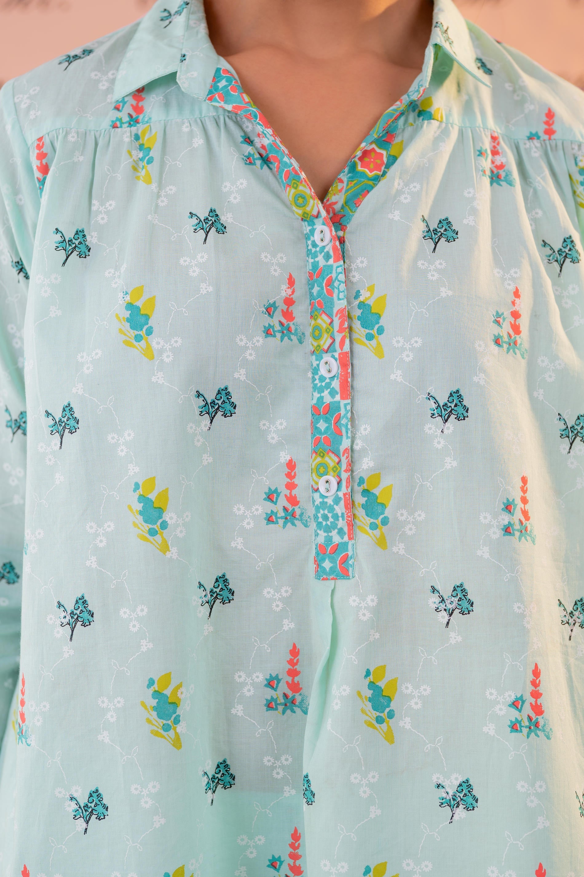 Juniper Mint Garden Print Co-ord Set - Distacart