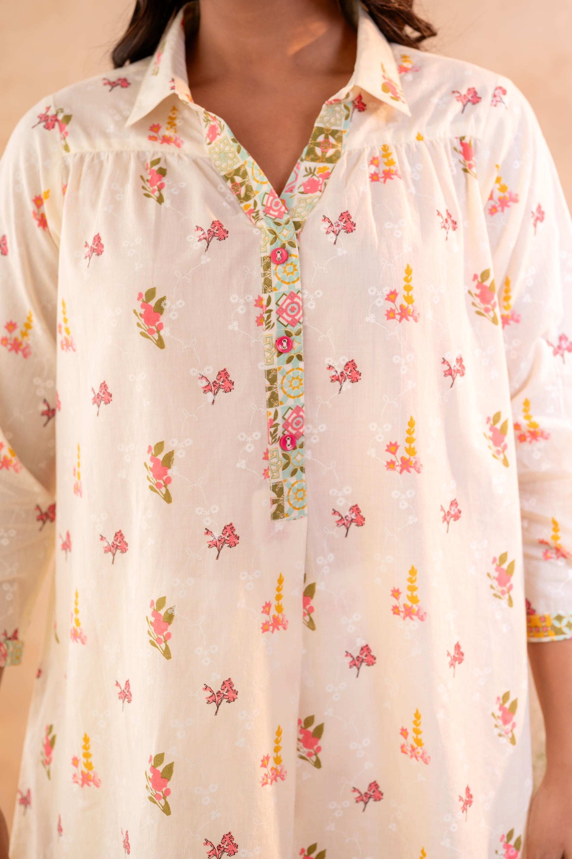 Juniper Off-White Garden Print Co-ord Set - Distacart