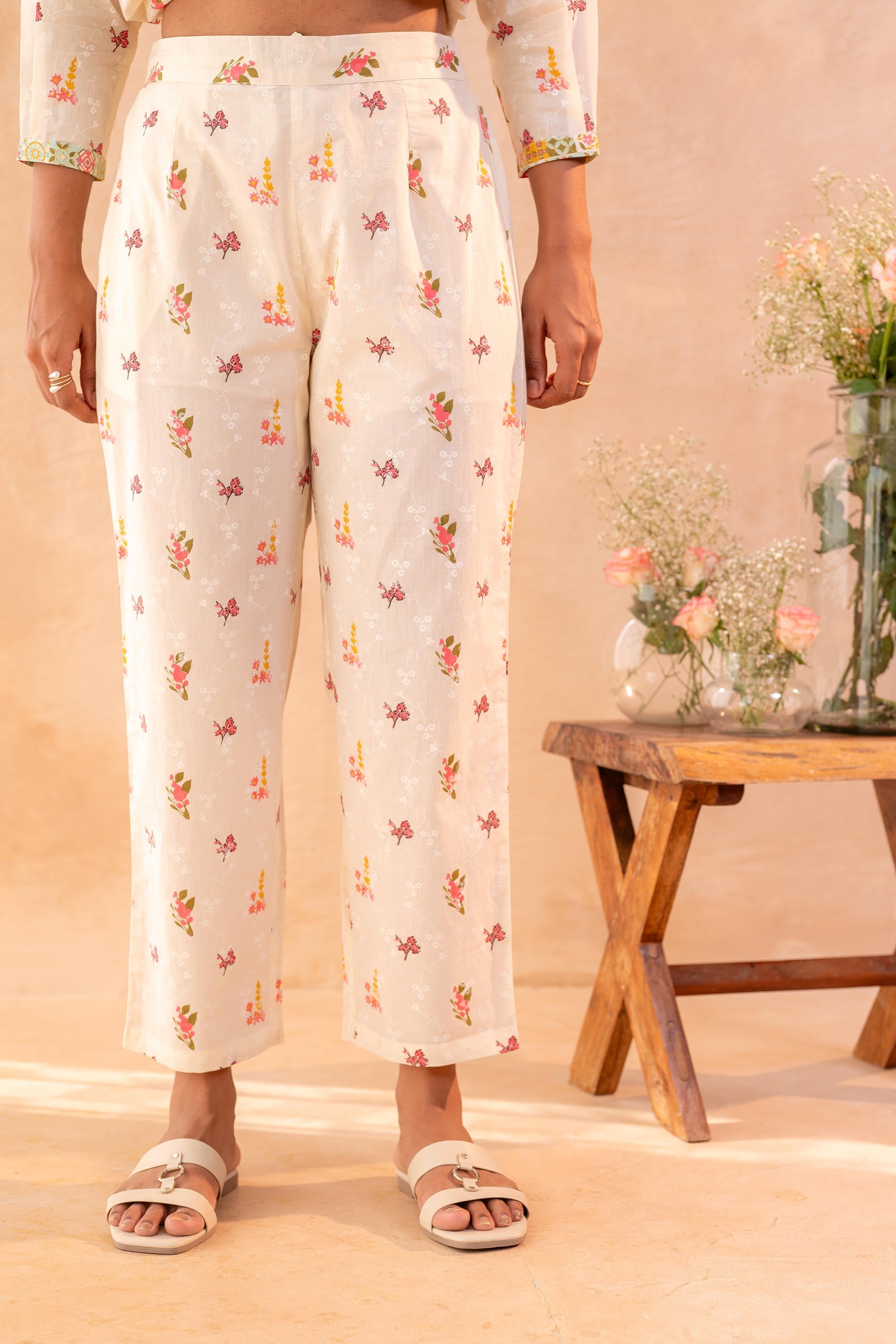 Juniper Off-White Garden Print Co-ord Set - Distacart