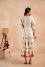 Thumbnail for Juniper Beige Gulnaar Floral Yoke Dress - Distacart
