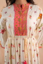 Thumbnail for Juniper Beige Gulnaar Floral Yoke Dress - Distacart