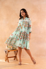 Thumbnail for Juniper Mint Meadow Patchwork Tier Dress - Distacart