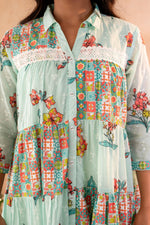 Thumbnail for Juniper Mint Meadow Patchwork Tier Dress - Distacart