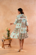 Thumbnail for Juniper Mint Meadow Patchwork Tier Dress - Distacart