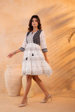 Thumbnail for Juniper Black & White Heritage Tier Dress - Distacart