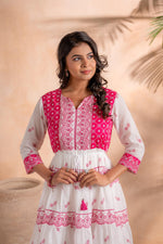 Thumbnail for Juniper Fuchsia Heritage Tier Dress - Distacart