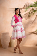 Thumbnail for Juniper Fuchsia Heritage Tier Dress - Distacart