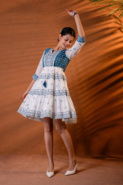 Juniper Indigo Heritage Tier Dress - Distacart