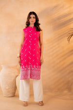 Thumbnail for Juniper Fuchsia Bloom Border Kurta - Distacart