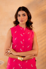 Thumbnail for Juniper Fuchsia Bloom Border Kurta - Distacart