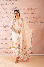 Thumbnail for Juniper Dastaan Off-White Floral Printed Kurta Pant And Dupatta Set - Distacart