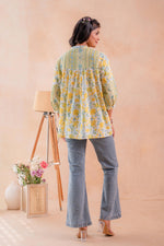 Thumbnail for Juniper Floral Printed Gathered Ethnic Tunic - Distacart