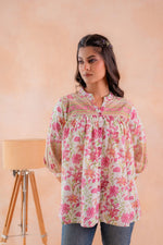 Thumbnail for Juniper Floral Printed Gathered Ethnic Tunic - Distacart