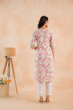 Thumbnail for Juniper Ivory Blossom Panelled Kurta