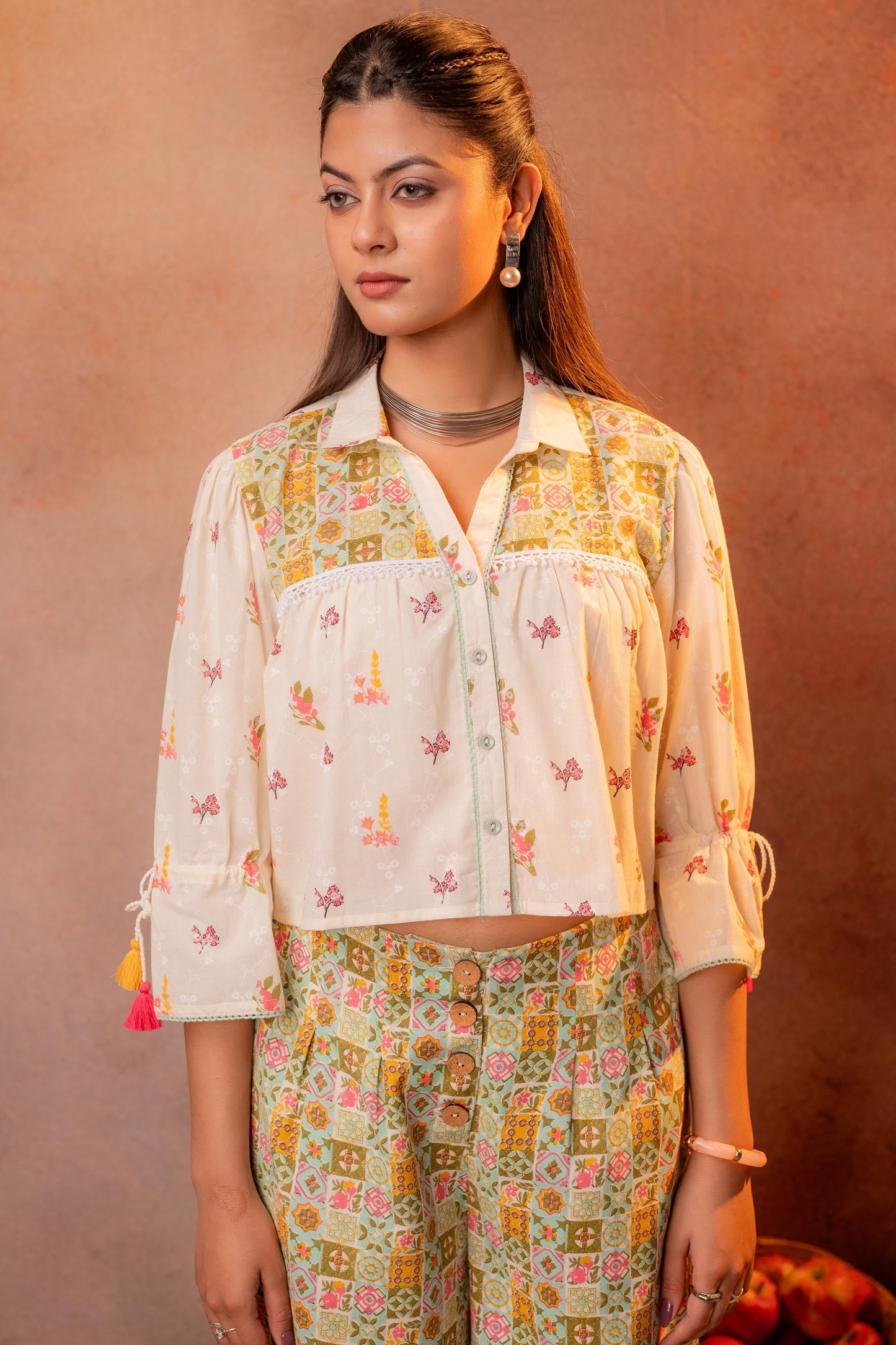 Juniper Ivory Folk Mosaic Co-Ord Set - Distacart