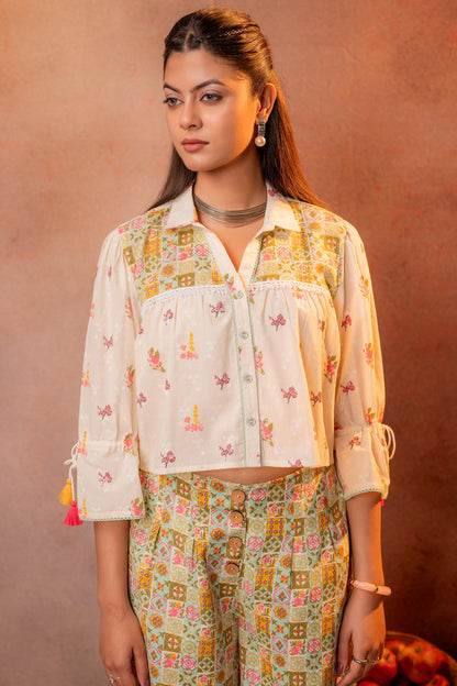 Juniper Ivory Folk Mosaic Co-Ord Set - Distacart