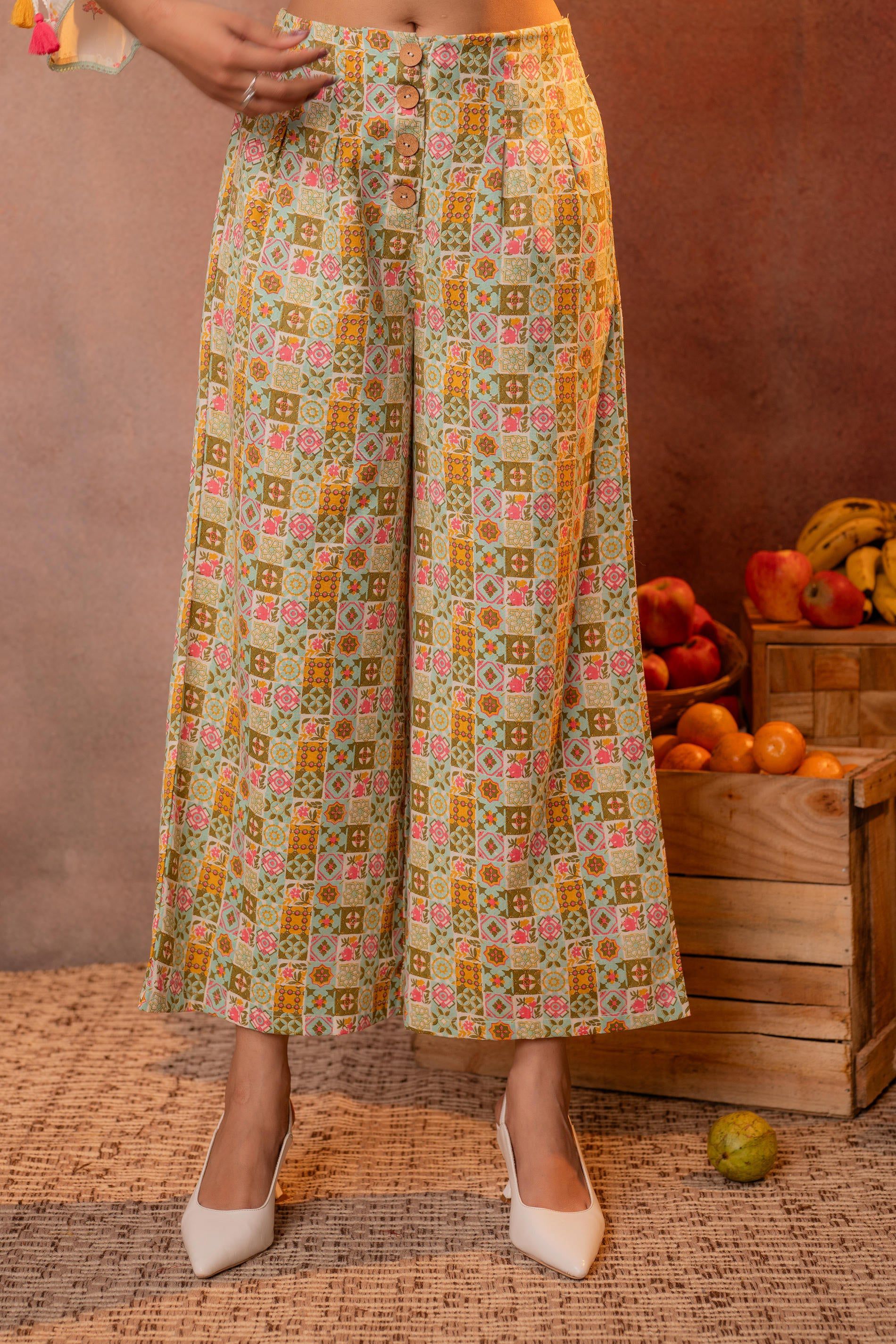 Juniper Ivory Folk Mosaic Co-Ord Set - Distacart