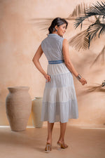 Thumbnail for Juniper Neel Aangan Tiered Midi Dress - Distacart
