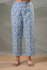 Thumbnail for Juniper Neelambar Skyblue Printed Flared Kurta Pant And Dupatta Set - Distacart