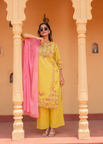 Thumbnail for Juniper Floral Printed Lime Kurta Set - Distacart