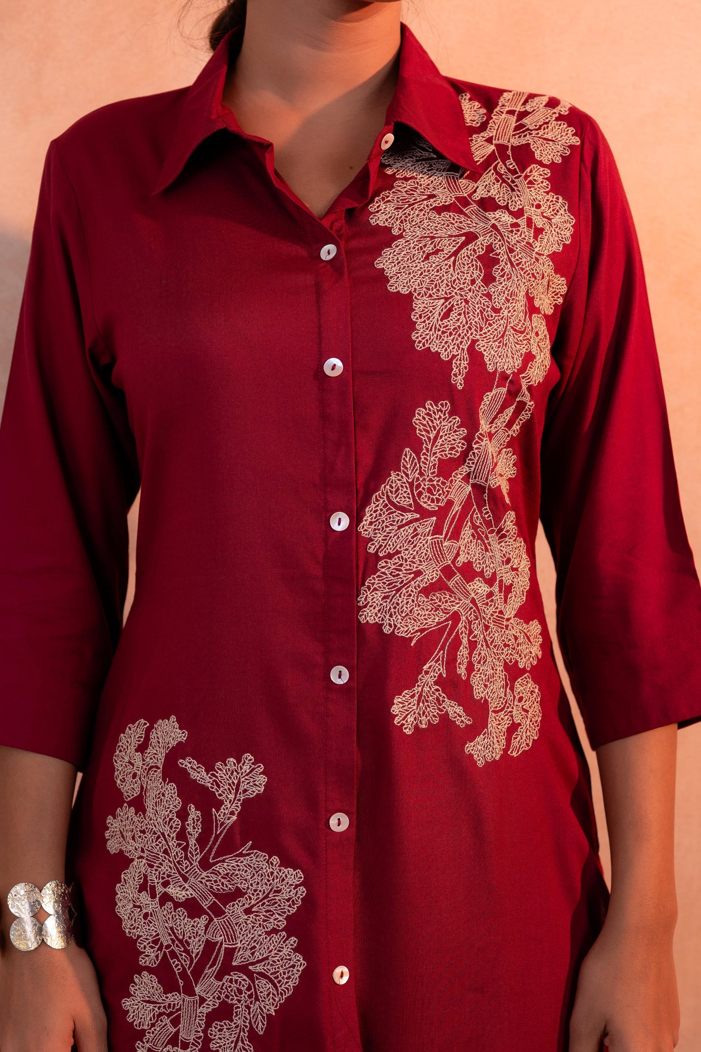 Juniper RedWood Bloom Printed Kurta Set - Distacart