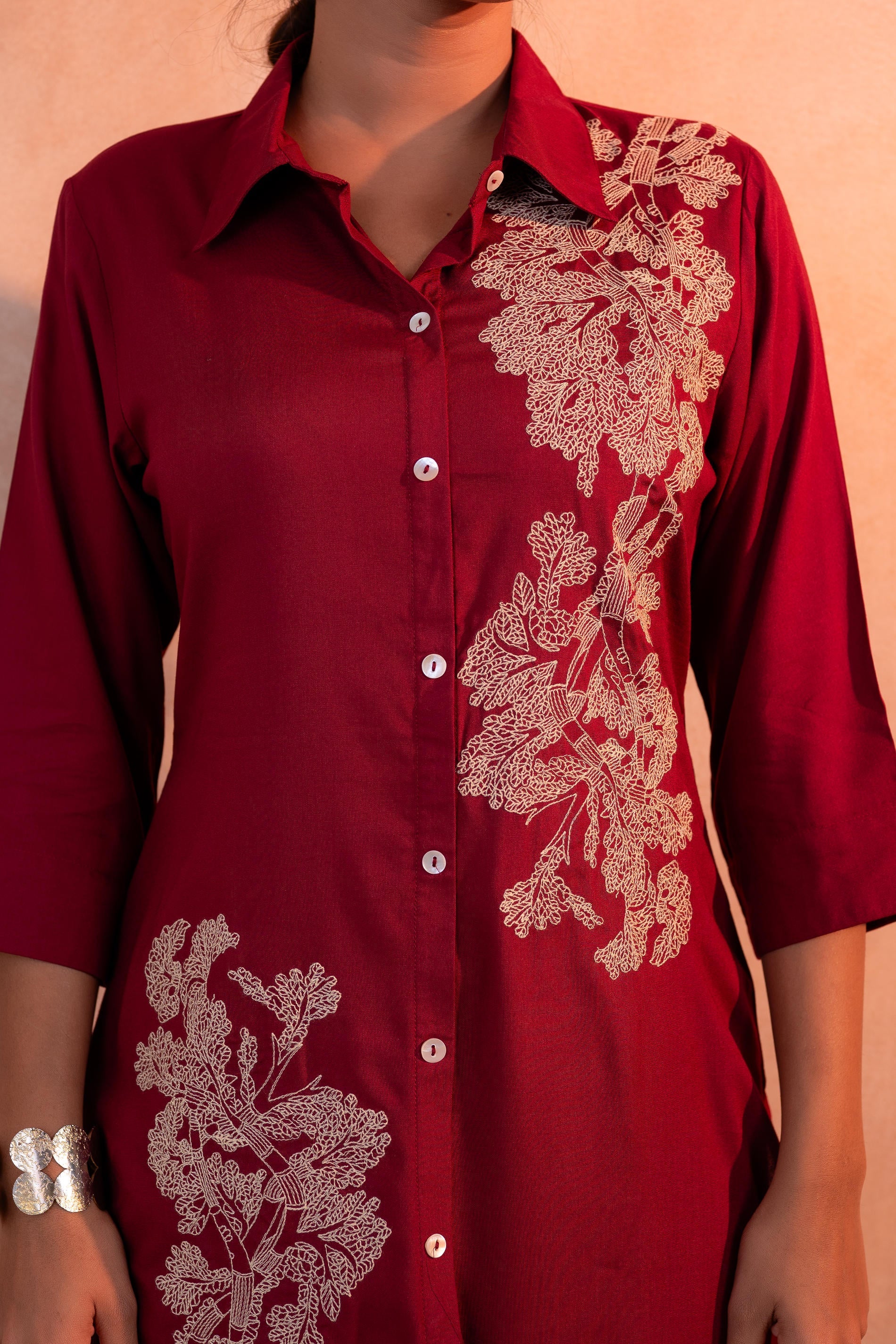 Juniper RedWood Bloom Printed Kurta Set - Distacart