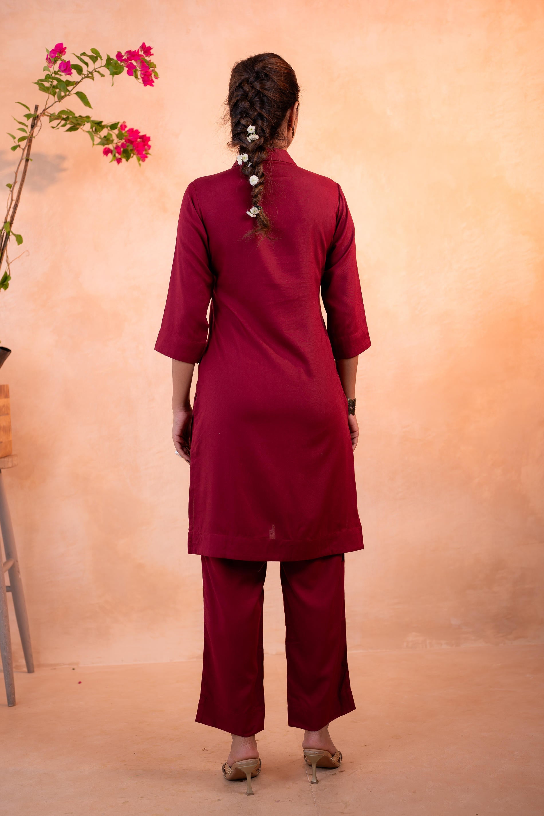 Juniper RedWood Bloom Printed Kurta Set - Distacart
