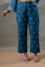 Thumbnail for Juniper NeelraIndigo Teal Printed Kurta Pant And Dupatta Set - Distacart
