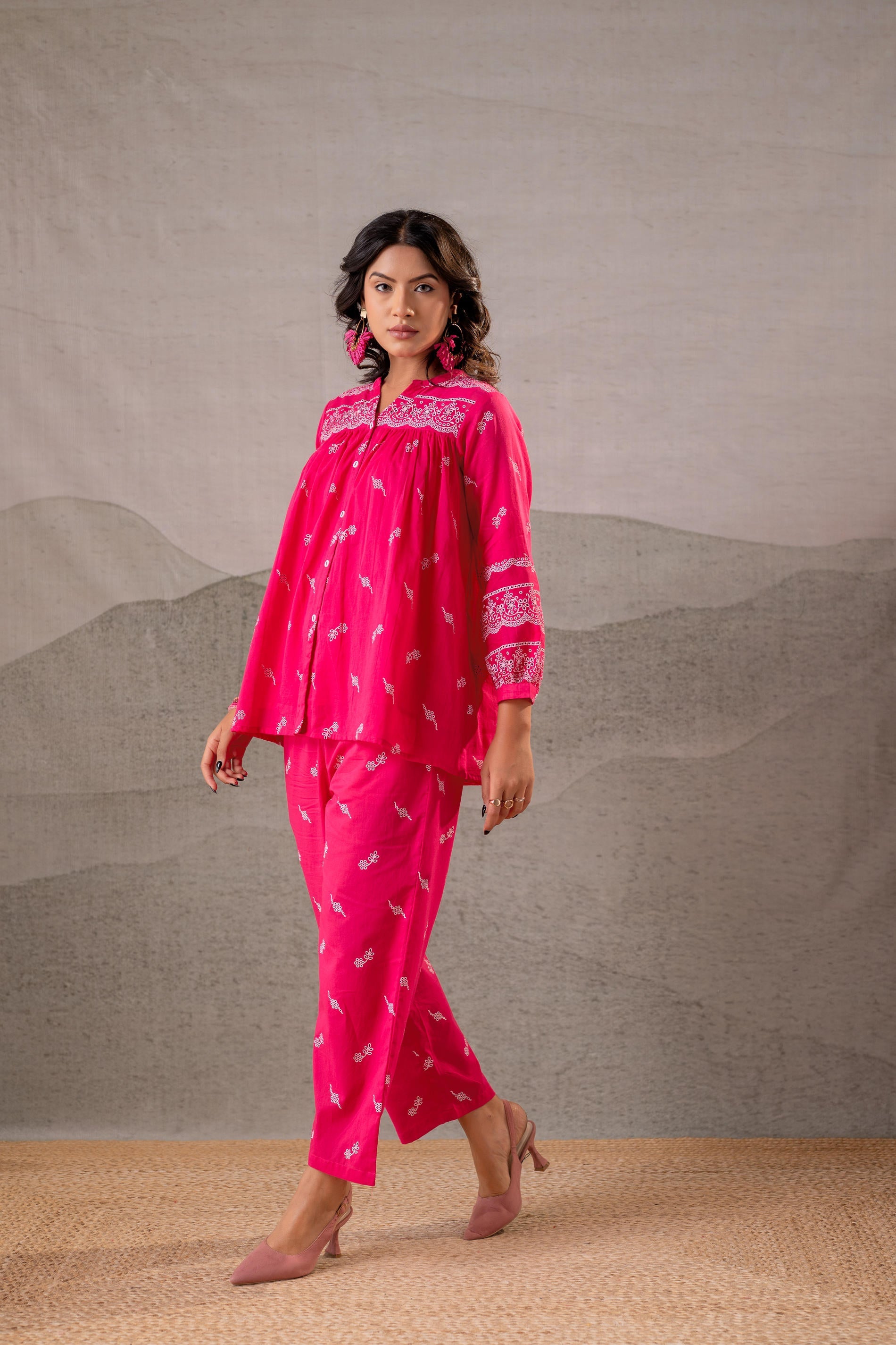 Juniper Ivory Kalaa Printed Tunic Set - Distacart