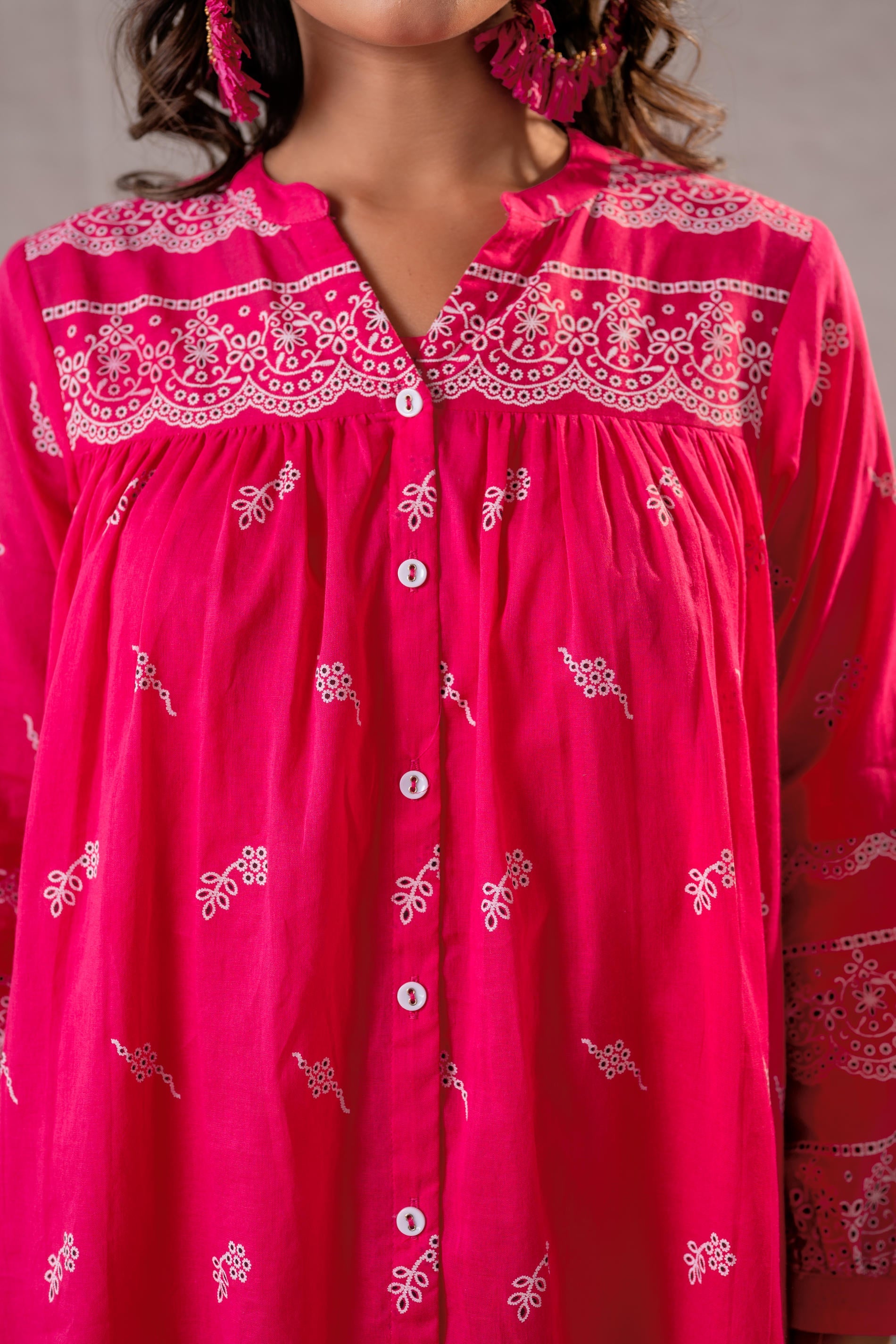 Juniper Ivory Kalaa Printed Tunic Set - Distacart
