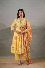 Thumbnail for Juniper Bloom Veil Floral Anarkali Kurta Pant And Dupatta Set - Distacart