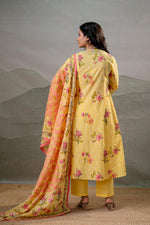 Thumbnail for Juniper Bloom Veil Floral Anarkali Kurta Pant And Dupatta Set - Distacart