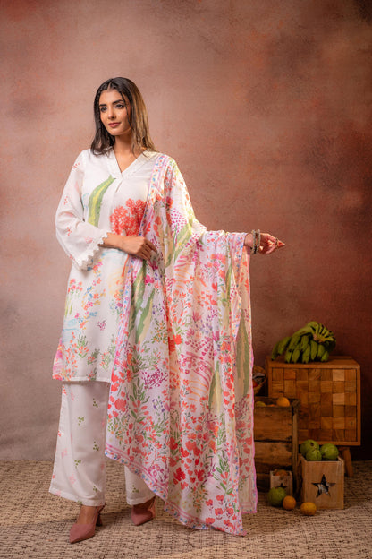 Juniper Gulnaar Garden Printed Kurta Set - Distacart