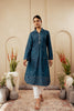 Juniper Blue Striped Viscose A-Line Kurta With Button & Lace Detailing - Distacart