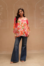 Thumbnail for Juniper Man Made Fiber Floral Printed Tunic With Button Details