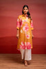 Juniper Mustard Floral Printed A-Line Kurta With Button Detailing - Distacart
