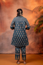 Thumbnail for Juniper Rangrez TealGreen Ajrakh Co-ord Set - Distacart