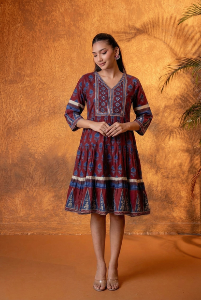 Image 3 of S for the product Juniper Maroon Heritage Dress