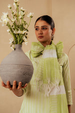 Thumbnail for Juniper Sage Green Kurta Set With Subtle Thread Embroidery - Distacart