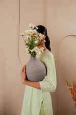 Thumbnail for Juniper Sage Green Kurta Set With Subtle Thread Embroidery - Distacart