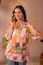 Thumbnail for Juniper Abstract Printed Contemporary Tunic Top - Distacart