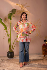 Thumbnail for Juniper Abstract Printed Contemporary Tunic Top - Distacart