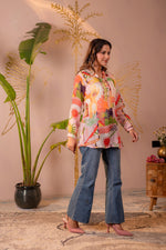 Thumbnail for Juniper Abstract Printed Contemporary Tunic Top - Distacart