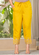 Thumbnail for Juniper Viscose Mustard Embroidered Kurta Pant And Dupatta Set With Zari Work And Sequin
