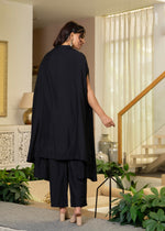 Thumbnail for Juniper Black Embroidered Cape Co-Ord Set